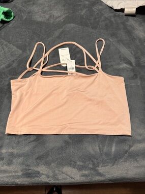 Express Light Blush Pink Strappy Crop Cami
